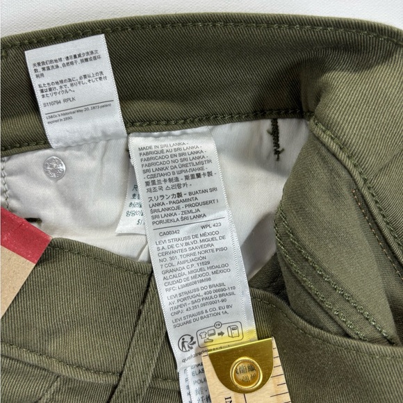 Levi's Olive Green Flare & Wide Leg Jeans - Picture 6 of 12